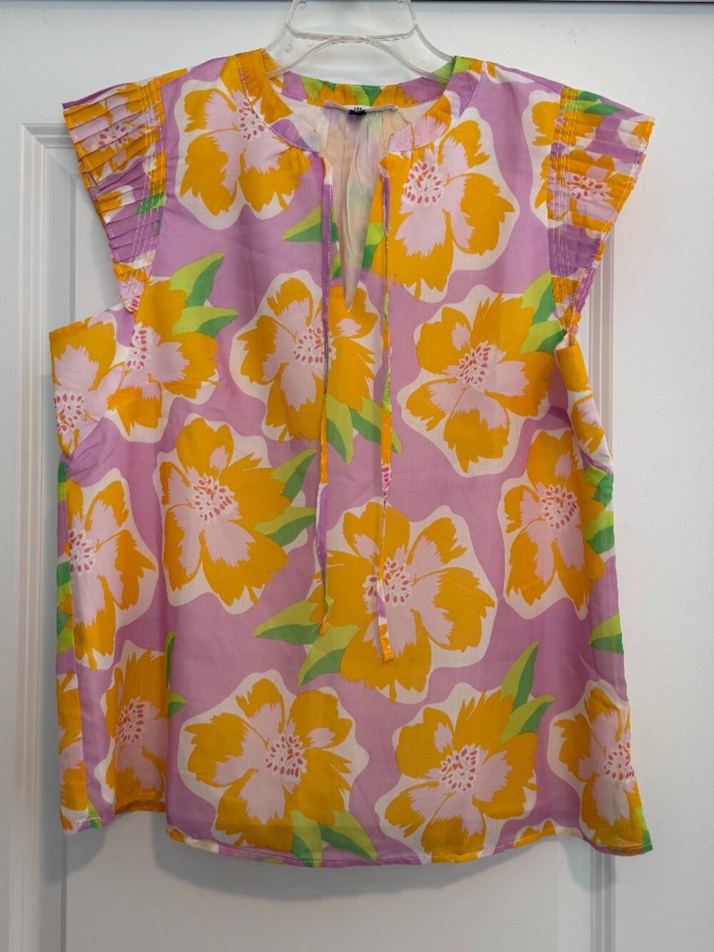 Purple Floral Tank Top Michelle McDowell Medium Excellent Condition